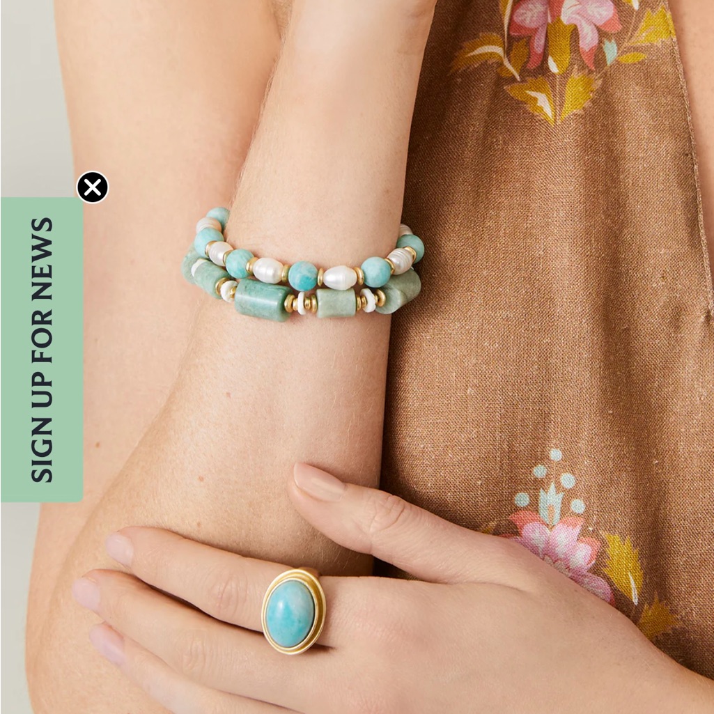 Nwt Spartina Amaxonite Stone Shell Stretch Bracelet 10mm Beautiful 56$